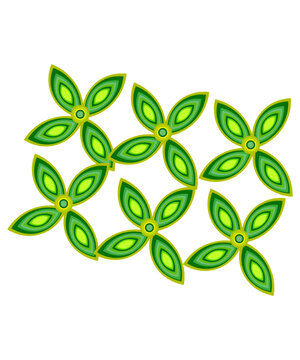 Green Floral Pattern SVG Layered 