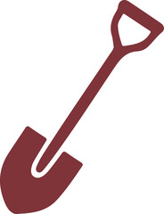 Brown shovel icon garden tool digging implement groundbreaking agriculture construction gardening and landscaping equipment excavation earthworks gardening tools