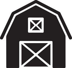 Rustic barn icon silhouette simple farm building symbol rural agriculture house outline modern countryside dwelling agriculture