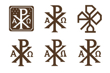 Monastery Logo Variations. The history and significance of Christian monasteries. Set Logo of The history and significance of Christian monasteries: an