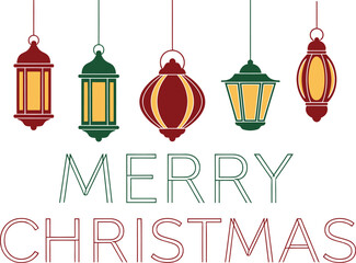 Christmas lanterns festive lights holiday season warm greetings merry Christmas ornament T-Shirt  © Milon