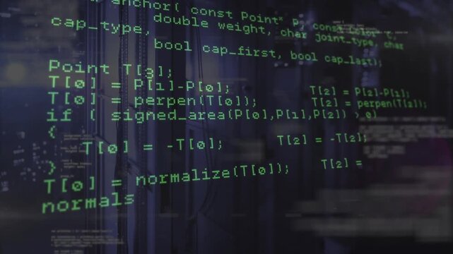 code overlay being triggered by do-while loop, scrolling network and geometry routines over skyline