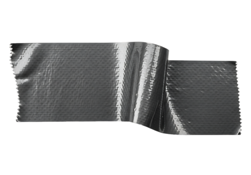 Wrinkled Silver Tape Strip on White Background creased isolated on a transparent background - Powered by Adobe