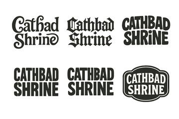 Obraz premium Cathbad Emblem Variations. Cathbad Shrine. Set lettering. harmonious lettering variations of the same emblematic concept, each with different