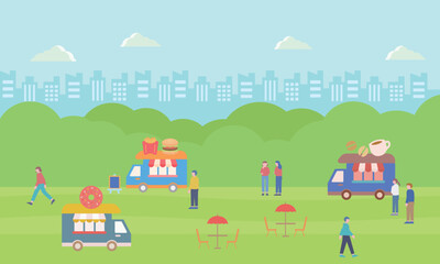 シティビューの野原とマルシェ