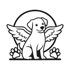 Fototapeta premium Winged Dog Companion SVG