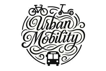 Obraz premium Urban Mobility Flourish. Flourish Lettering ? 