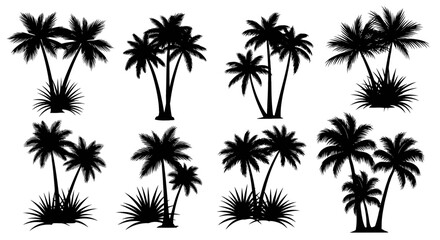 Fototapeta premium Palm trees silhouettes for tropical design
