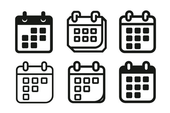 Harmonious Calendar Logos. Hanging calendars and planners for easy access. Set Logo of Hanging calendars and planners for easy access: flip calendar pages with