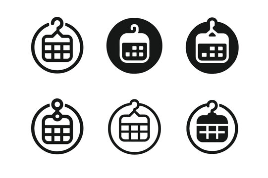 Calendar Logo Variations. Hanging calendars and planners for easy access. Set Logo of Hanging calendars and planners for easy access: circular planner with