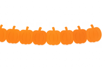 Orange pumpkins forming seamless halloween autumn border pattern