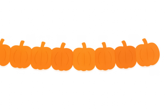 Orange pumpkins forming seamless halloween autumn border pattern