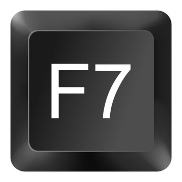 Keyboard F7 Function Key &ndash; Spell Check Shortcut Button Symbol Isolated on White Background