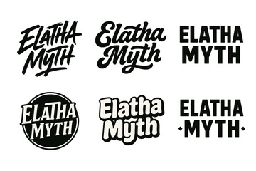 Obraz premium Elatha Myth Lettering Styles. Elatha Myth. Set lettering. harmonious lettering variations of the same emblematic concept, each with different