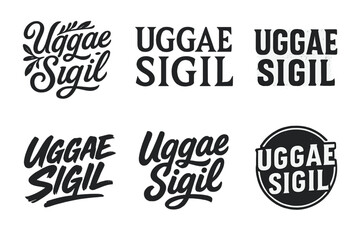 Fototapeta premium Uggae Sigil Variations. Uggae Sigil. Set lettering. harmonious lettering variations of the same emblematic concept, each with different artistic interpretation