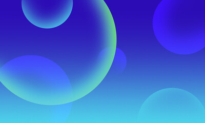 Abstract blue and teal gradient background with glowing bubbles
