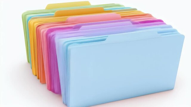 Colorful Stacked Sticky Notes on White Background.