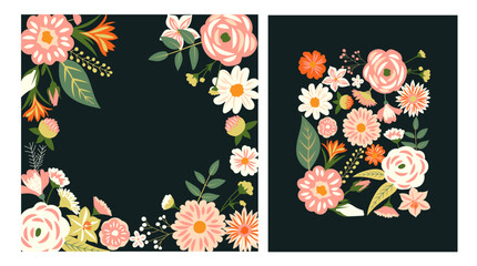 Floral card design minimal floral designs