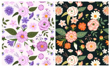 seamless vector pattern design floral textile pattern design