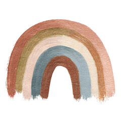 Watercolor rainbow illustration isolated on transparent background