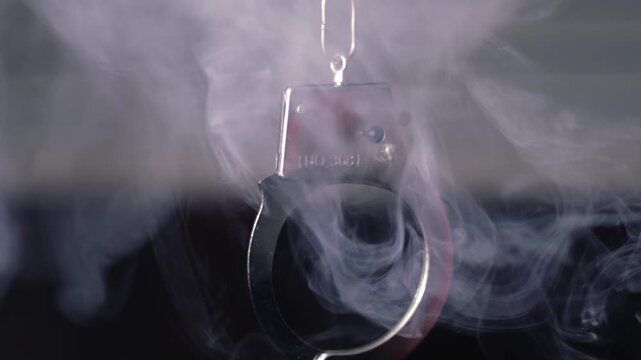 Handcuffs in smoke