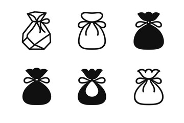 Elegant Makeup Emblems. Luxury makeup brands display. Set Logo of Luxury makeup brands display: Silk cosmetic pouch. harmonious logo variations of the same