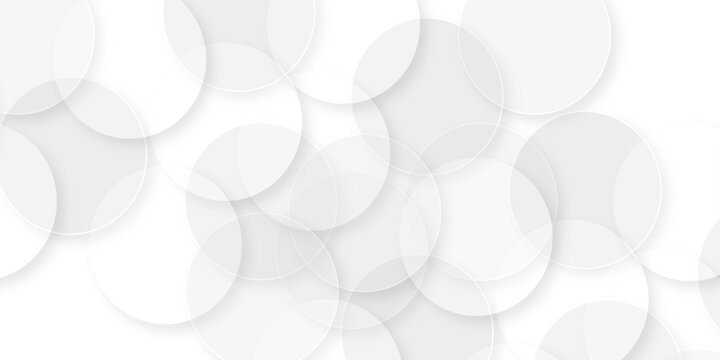 Abstract background with gray circle. Composition of Intersecting grey Circles. White and grey abstract modern transparency circle presentation background. vector design. Round shape. Minimal poster.