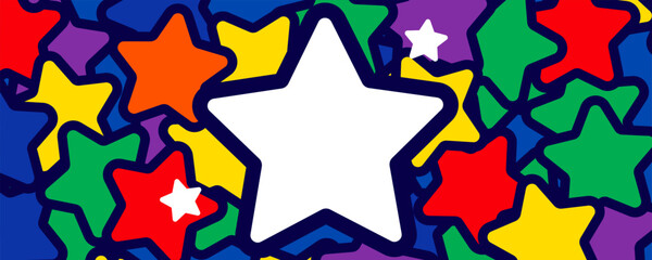 Colorful Pop Art Star Pattern Abstract Background Design