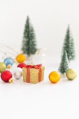 christmas gift box and decorations