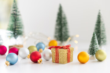 christmas gift box and decorations