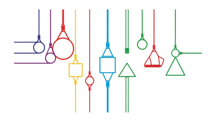 Abstract Composition of Shapes and Lines: An intricate array of colorful shapes and lines creates a visually engaging composition, forming an abstract representation.