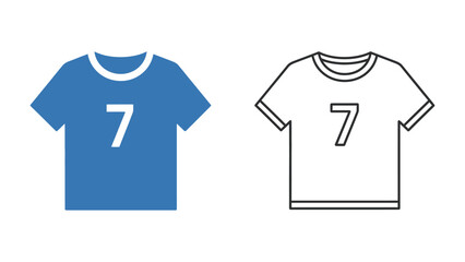 Team Jersey: A blue and white team jersey, with the number seven. A symbol of sportsmanship and the competitive spirit, ideal for conveying concepts of teamwork, physical activity and dedication.
