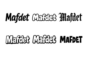 Fototapeta premium Mafdet Deity Lettering Styles. Mafdet Deity. Set lettering. harmonious lettering variations of the same emblematic concept, each with different artistic