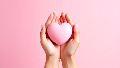 Obraz premium Loving hands forming a heart shape to represent care and medical concept