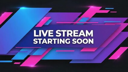 Futuristic Geometric Live Stream Starting Soon Animation Background. - Powered by Adobe