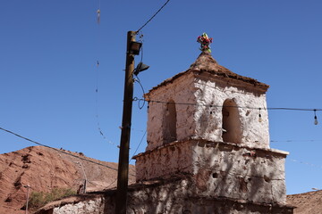 The small church in the village of Rio Grande in northern Chile