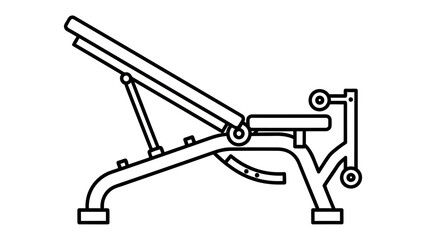 Gym Bench Blueprint: An outline of an adjustable gym bench, a staple in any workout space for diverse exercises.