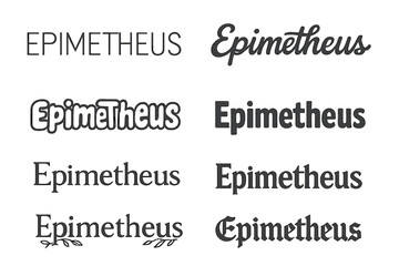 Obraz premium Creative Lettering Grid. Brother of Prometheus. Set lettering. harmonious lettering variations of the same emblematic concept (Modern minimal