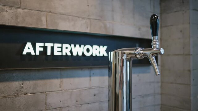 Afterwork at the office with a beer tap.