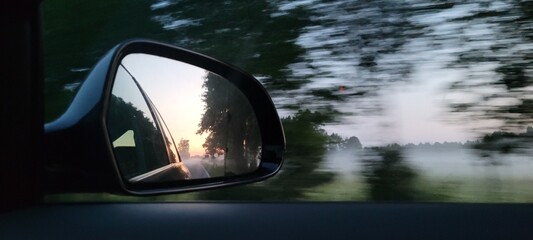 Obraz premium driving through the forest