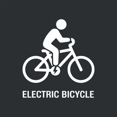 Electric Bicycle Symbol on Dark Background for Sustainable Transport and Energy Efficiency