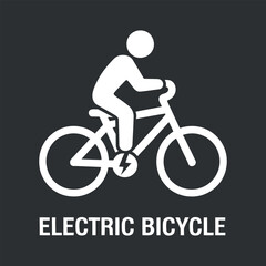 Fototapeta premium Electric Bicycle Symbol on Dark Background for Sustainable Transport Initiatives