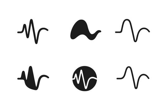 Harmonious Logo Variations. Curve smoothing. Set Logo of Curve smoothing: a waveform transitioning from jagged to smooth lines. harmonious logo variations of
