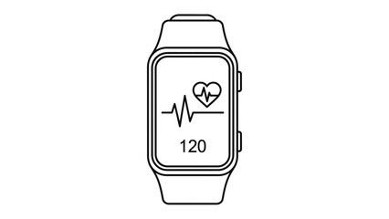 Health Tracking: Modern Fitness Watch Displaying Vital Heart Rate Data, Embodying Wellness, Exercise, and Technological Innovation.
