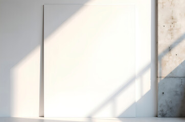 Modern Interior Design Mockup with White Frame on Concrete Wall