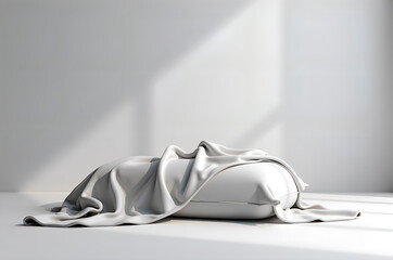 Abstract draped fabric reveals a hidden form; mystery and antici