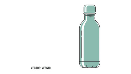 Bottle of Purity: A minimalist illustration of a sleek, transparent bottle, embodying refreshment and hydration. Emphasizing clean lines, and natural themes