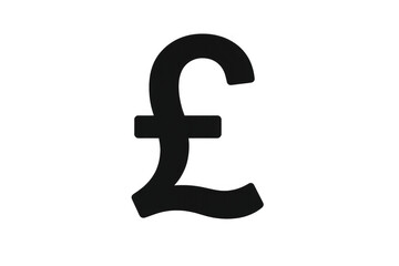 Obraz premium Pound sterling symbol in black, representing uk currency and financial markets, with transparent background