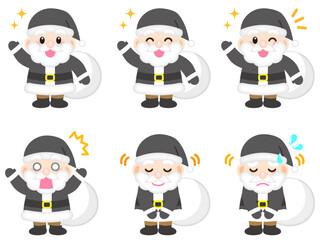 かわいいサンタクロースのベクターイラスト素材セット3