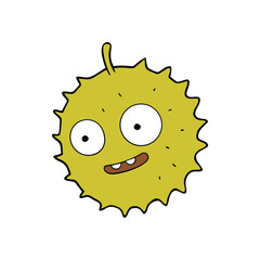 Durian Open Funny Stinky Face Vector